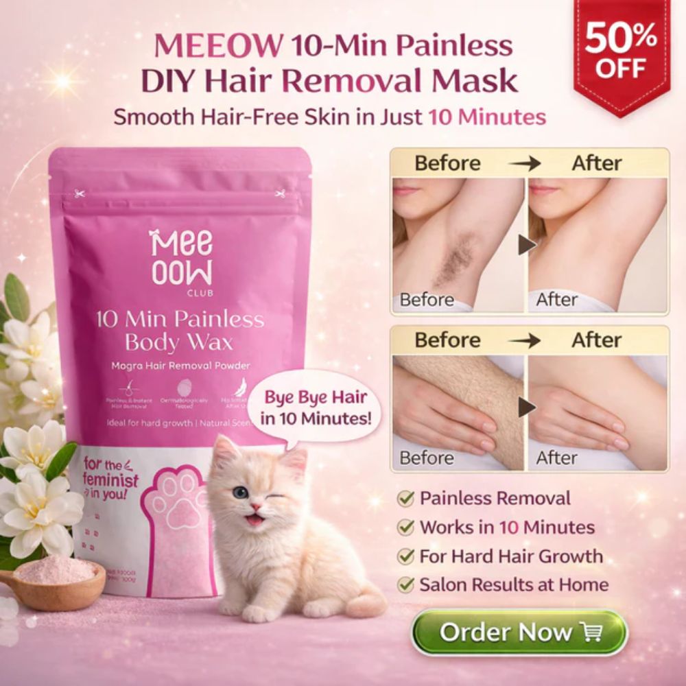 Meeow Club 10-Min Painless Body Wax | Painless Hair Removal Powder